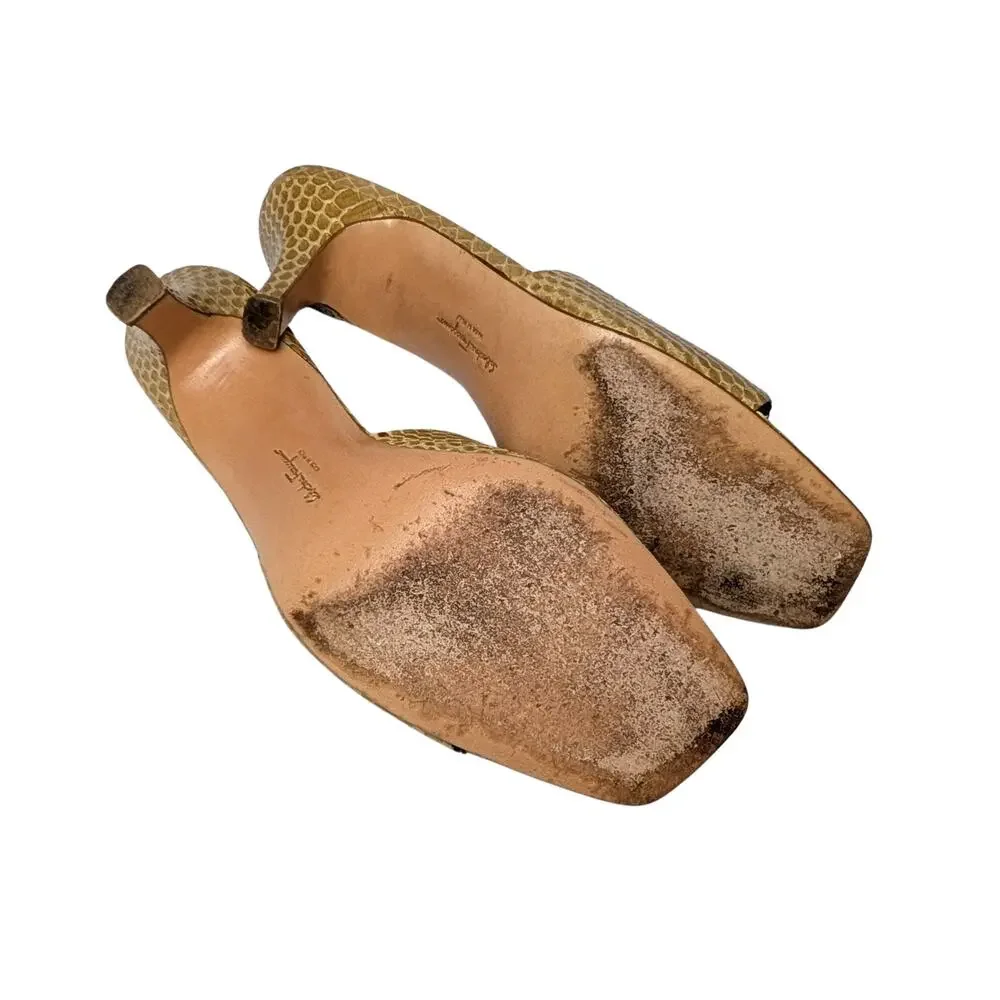 Salvatore Ferragamo Python Snakeskin Mules – Size 9 Narrow | Genuine Exotic Skin - Picture 6 of 6